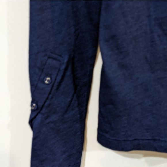 J Brand | Crete Button-Sleeve Tee in Indigo Blue - Picture 10 of 13